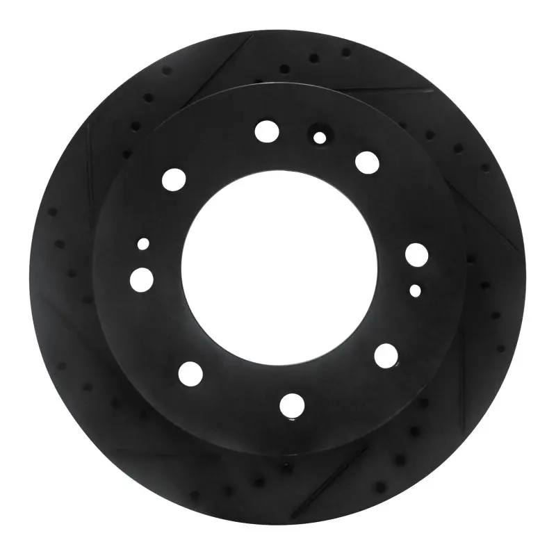 R1 11-25 Chevrolet Suburban 3500 Hd Front Left Drilled & Slotted Black Brake Rotor 1