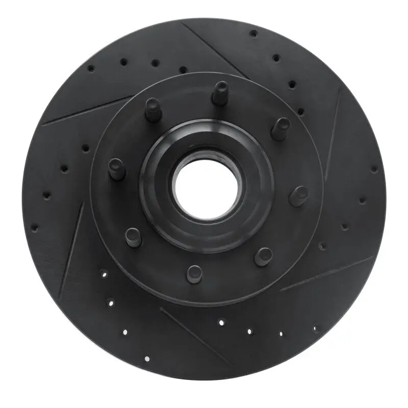 R1 11-25 Ford F-350 Super Duty 2Wd Front Right Drilled & Slotted Black Brake Rotor 1
