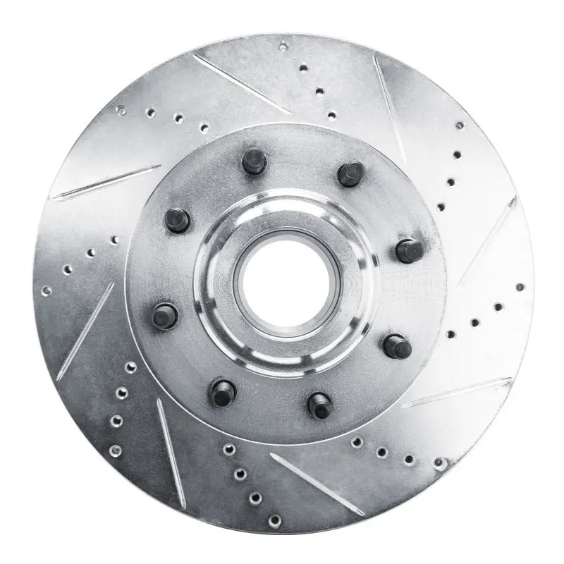 R1 11-25 Ford F-350 Super Duty 2Wd Front Right Drilled & Slotted Silver Brake Rotor 1