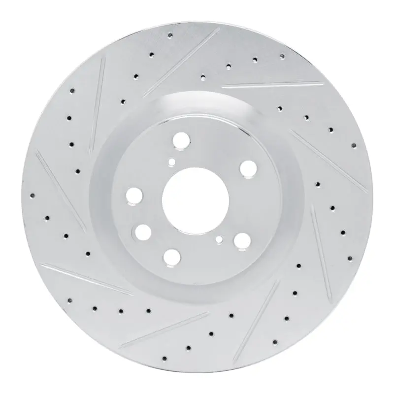 R1 11-25 Lexus Gs300 Left Front Drilled & Slotted Silver Brake Rotor 1