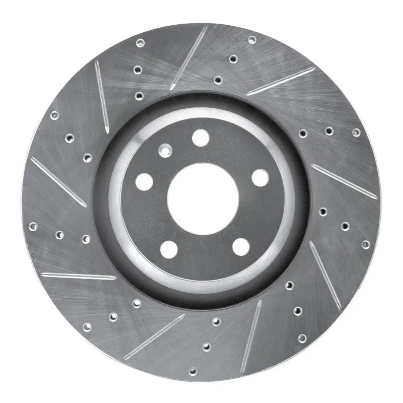 R1 12-15 Audi Tts Quattro Front Left Drilled & Slotted Silver Brake Rotor 1