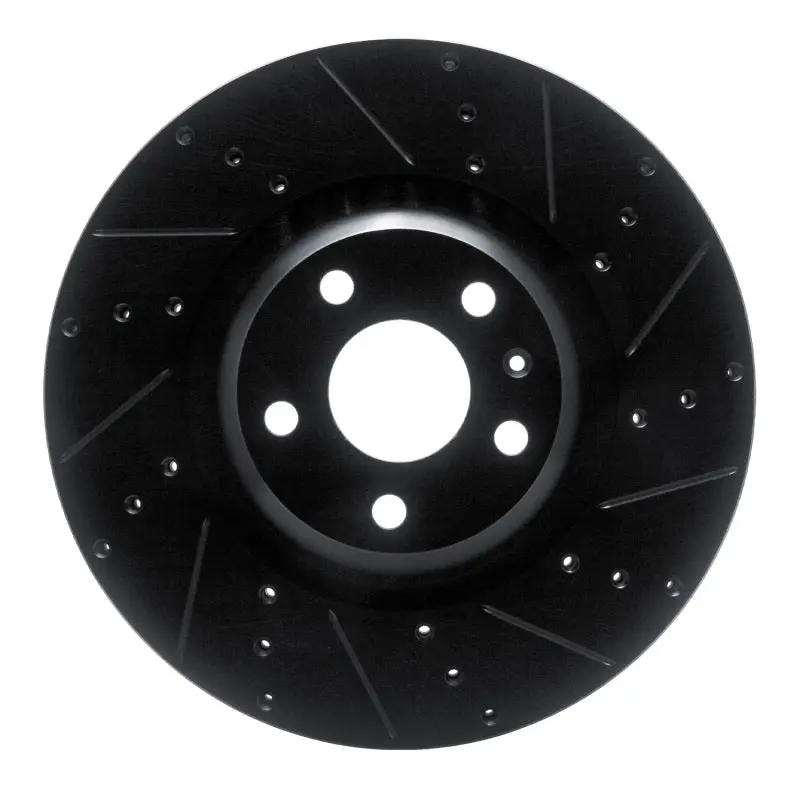R1 12-15 Audi Tts Quattro Front Right Drilled & Slotted Black Brake Rotor 1