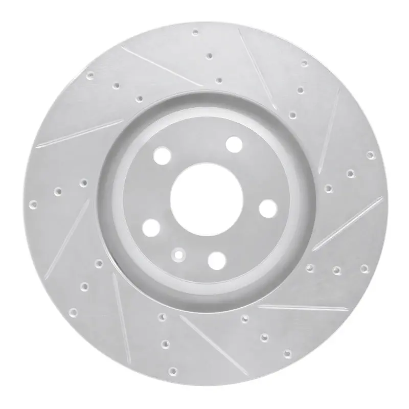R1 12-15 Audi Tts Quattro Front Right Drilled & Slotted Silver Brake Rotor 1