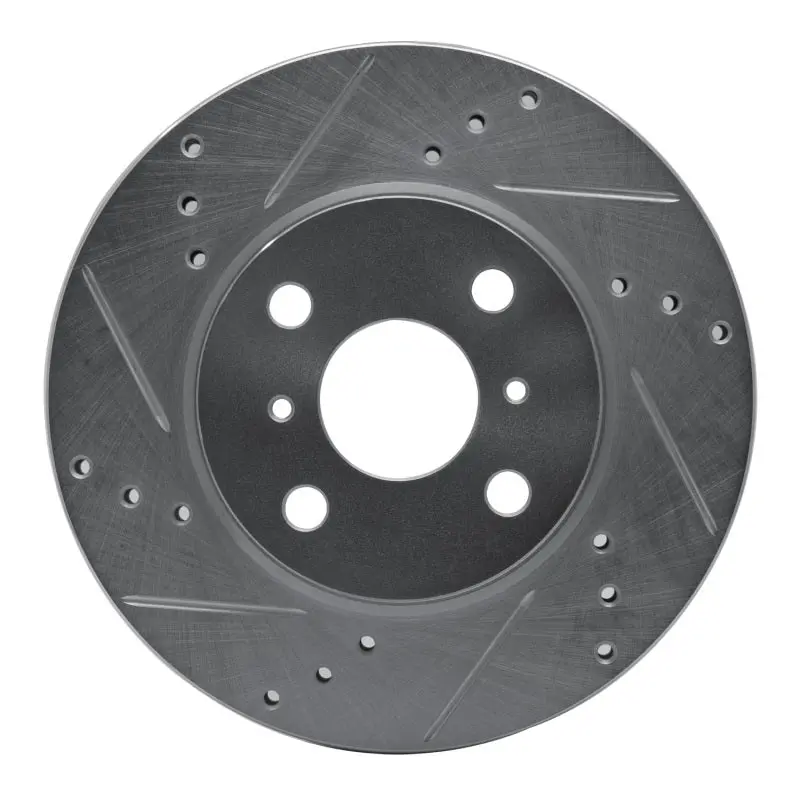 R1 12-15 Scion Iq Front Left Drilled & Slotted Silver Brake Rotor 1