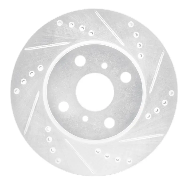 R1 12-15 Scion Iq Front Right Drilled & Slotted Silver Brake Rotor 1