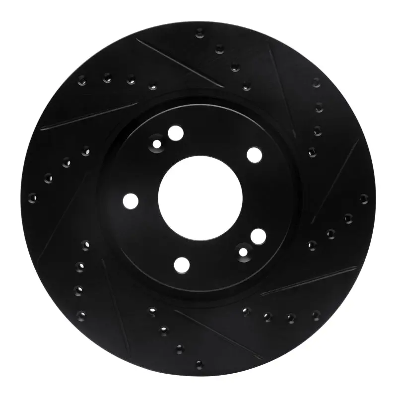 R1 12-16 Kia Sportage (Usa/Canada) Front Right Drilled & Slotted Black Brake Rotor 1