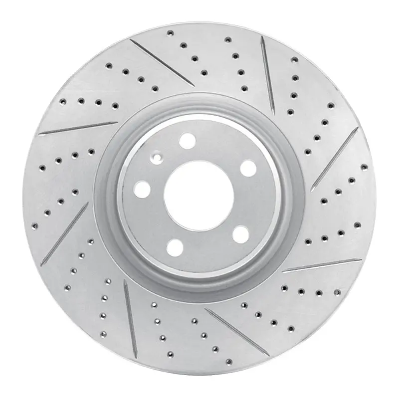 R1 12-18 Audi A6 Quattro Front Right Drilled & Slotted Geo-Carbon Rotor 1