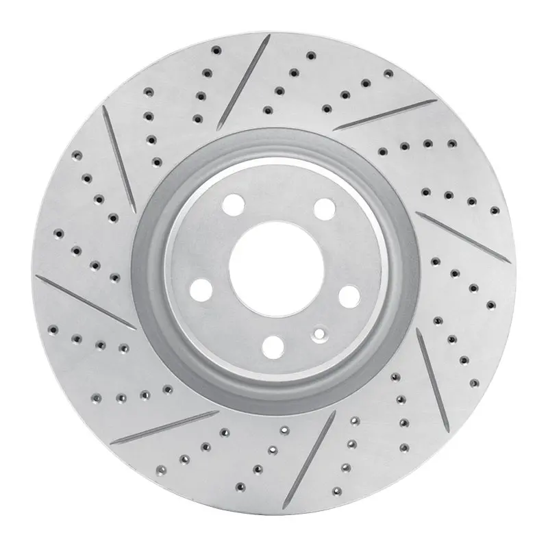 R1 12-18 Audi A7 Quattro Front Left Drilled & Slotted Geo-Carbon Rotor 1