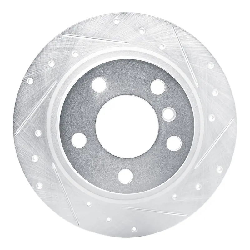 R1 12-18 Bmw 118I (Mexico) Rear Right Drilled & Slotted Silver Brake Rotor 1