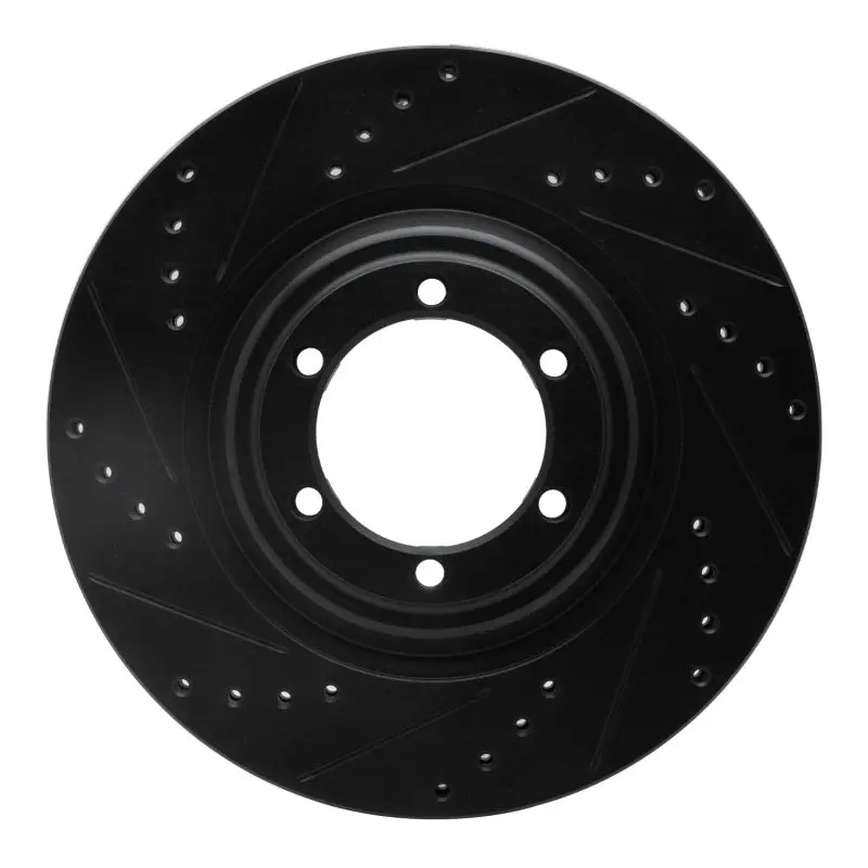 R1 12-18 Chevrolet Colorado Front Left Drilled & Slotted Black Brake Rotor 1