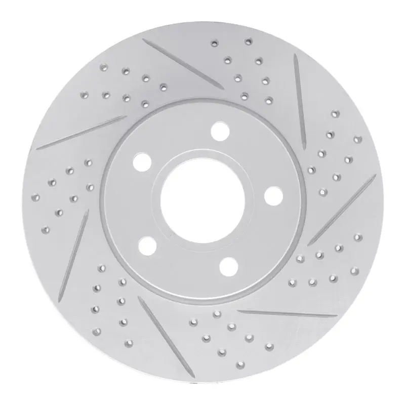 R1 12-18 Ford Focus Front Right Drilled & Slotted Geo-Carbon Rotor 1