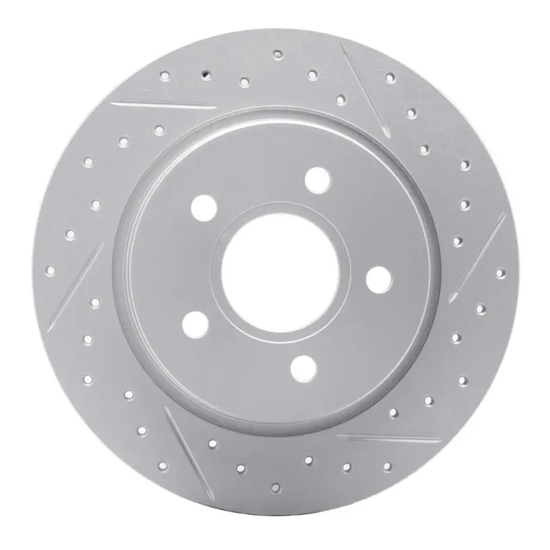 R1 12-18 Ford Focus Rear Right Drilled & Slotted Geo-Carbon Rotor 1