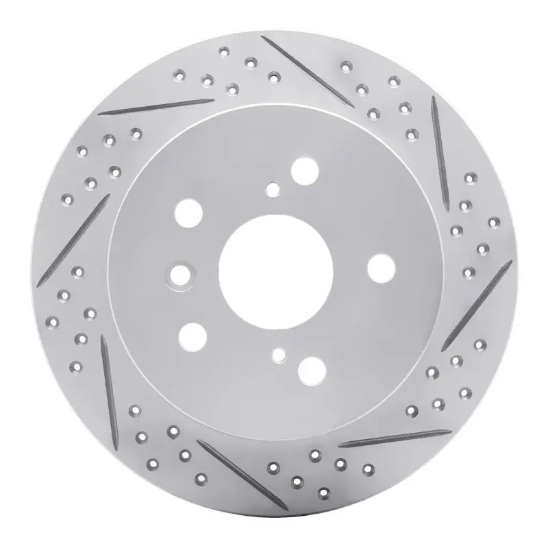 R1 12-18 Lexus Es300h Rear Right Drilled & Slotted Geo-Carbon Rotor 1