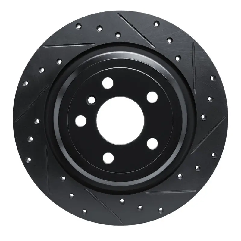 R1 12-18 Mercedes-Benz Gle350 Rear Right Drilled & Slotted Black Brake Rotor 1