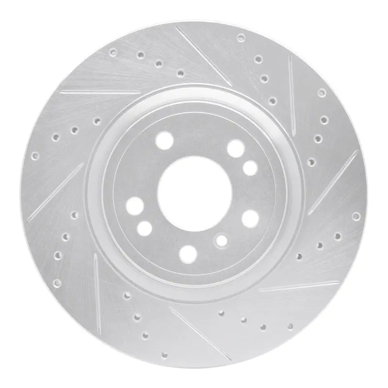 R1 12-18 Mercedes-Benz Ml250 Front Right Drilled & Slotted Silver Brake Rotor 1