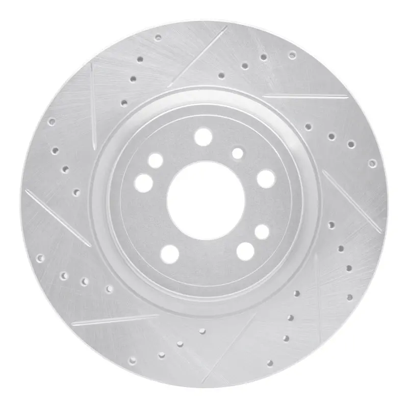 R1 12-18 Mercedes-Benz Ml350 Front Left Drilled & Slotted Silver Brake Rotor 1