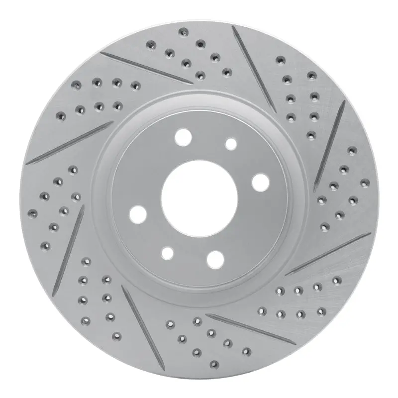 R1 12-19 Fiat 500E Front Right Drilled & Slotted Geo-Carbon Rotor 1