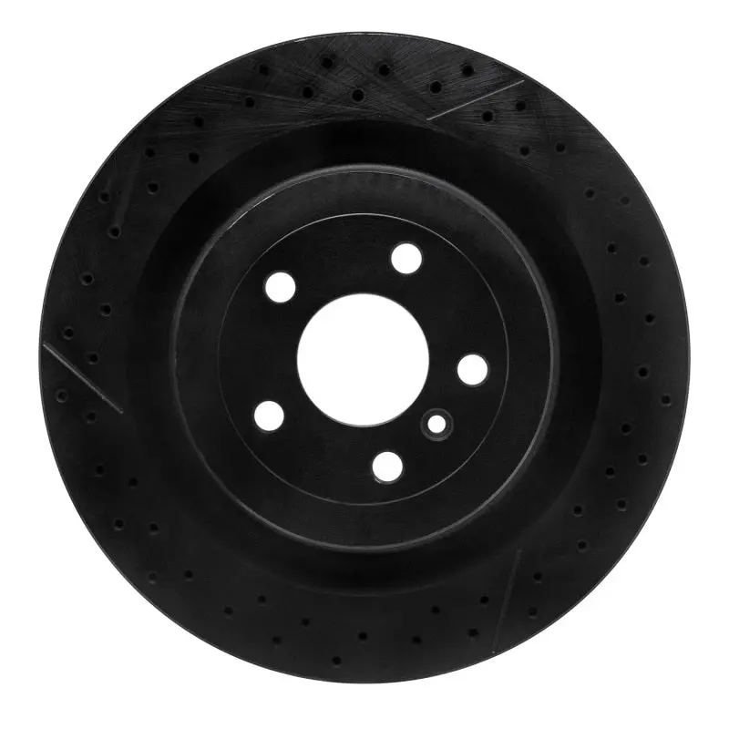 R1 12-19 Mercedes-Benz Gle63 Amg S Rear Drilled & Slotted Black Brake Rotor 1