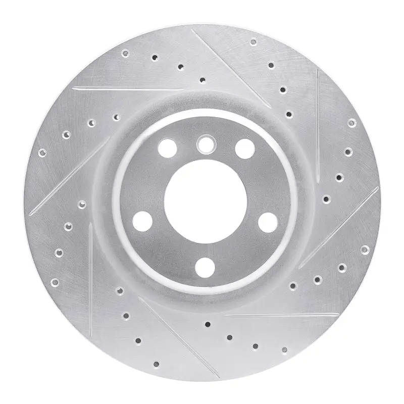 R1 12-20 Bmw 118I (Mexico) Rear Right Drilled & Slotted Silver Brake Rotor 1
