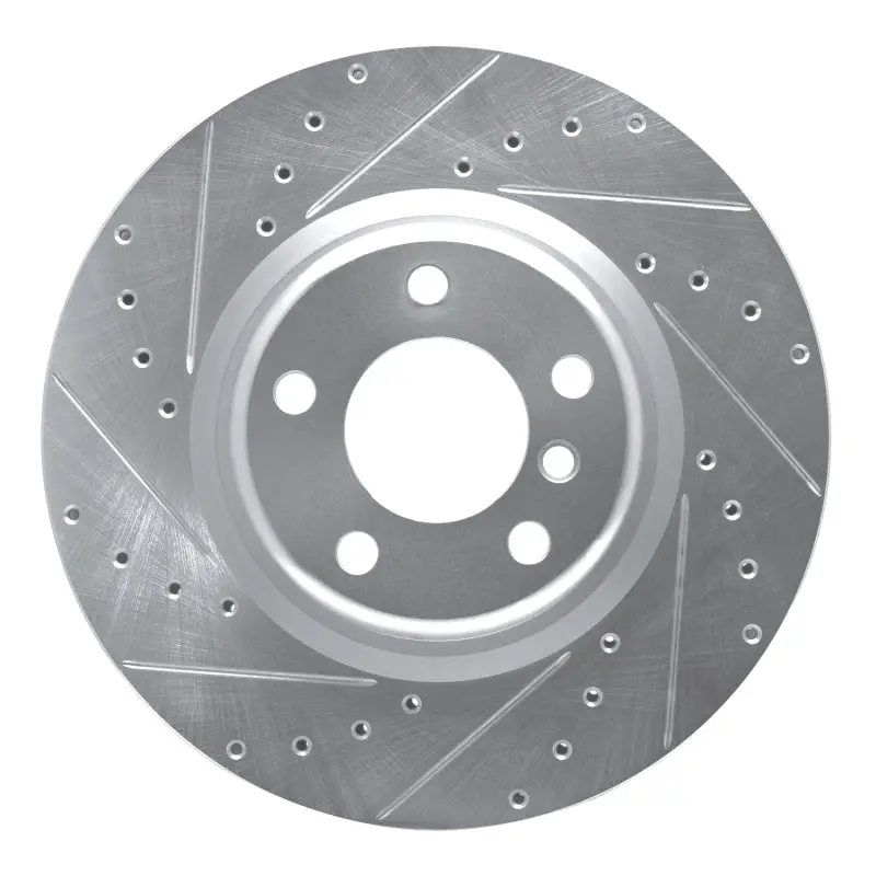 R1 12-20 Bmw 230I Rear Left Drilled & Slotted Silver Brake Rotor 1