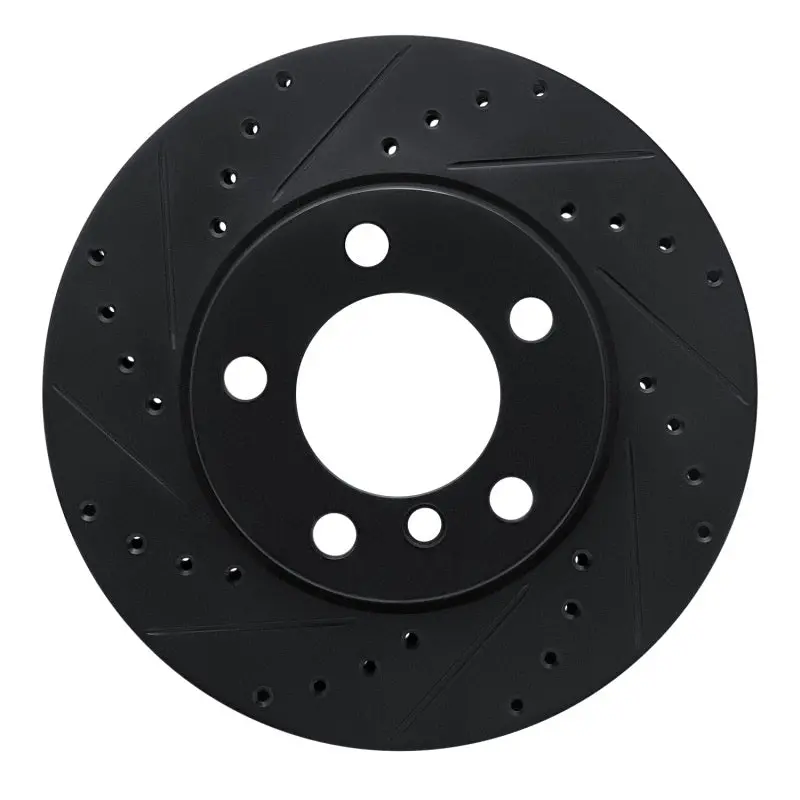 R1 12-20 Bmw 320I (Mexico) Front Left Drilled & Slotted Black Brake Rotor 1