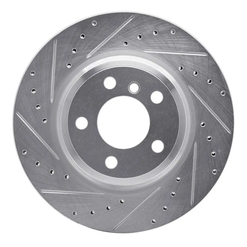 R1 12-20 Bmw 340I Rear Left Drilled & Slotted Silver Brake Rotor 1