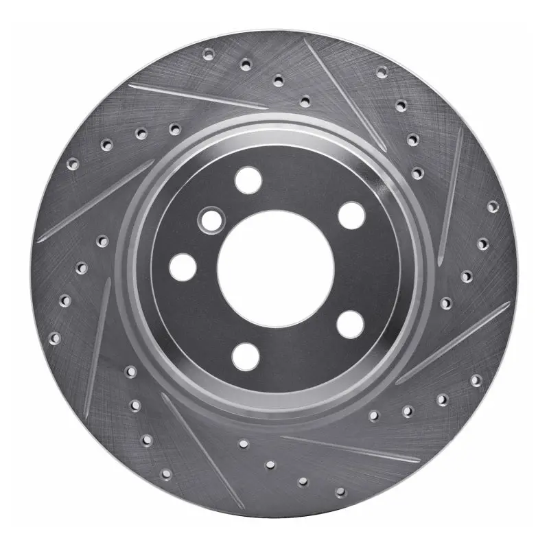 R1 12-20 Bmw 435I Rear Right Drilled & Slotted Silver Brake Rotor 1