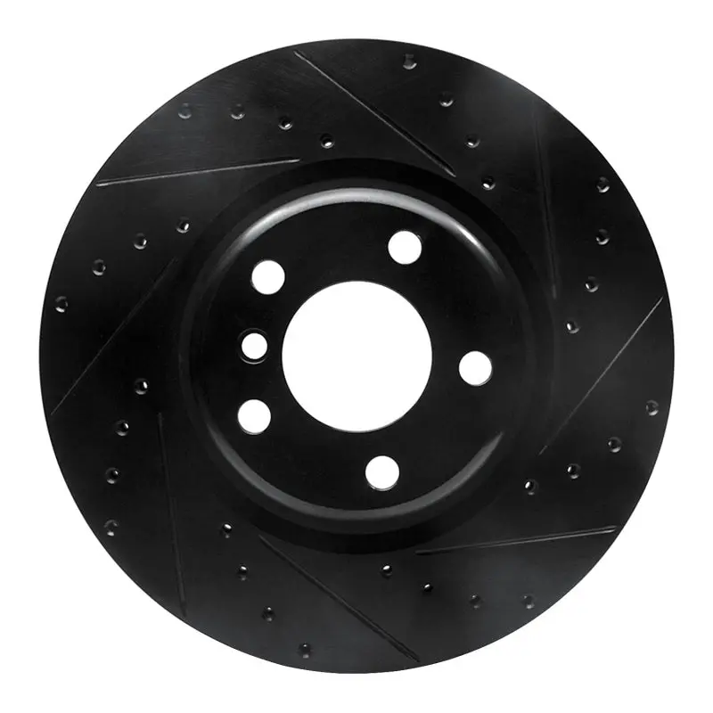 R1 12-20 Bmw M240i Coupe & Convertible Rear Right Drilled & Slotted Black Brake Rotor 1