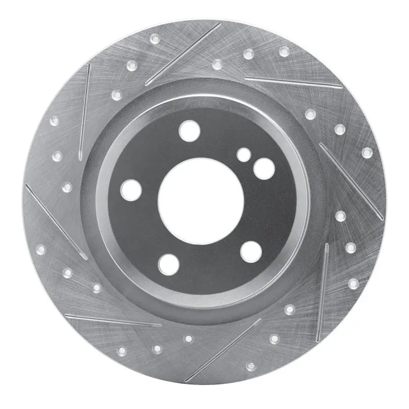 R1 12-20 Mercedes-Benz Slc300 Rear Left Drilled & Slotted Silver Brake Rotor 1