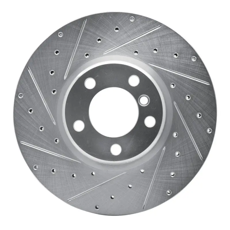 R1 12-21 Bmw 228I Front Left Drilled & Slotted Silver Brake Rotor 1