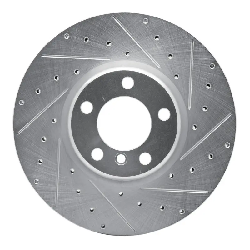 R1 12-21 Bmw 340I Xdrive Front Right Drilled & Slotted Silver Brake Rotor 1