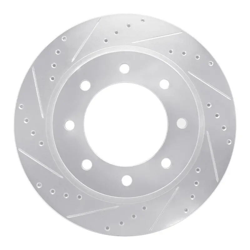 R1 12-21 Nissan Nv1500 Front Left Drilled & Slotted Silver Brake Rotor 1