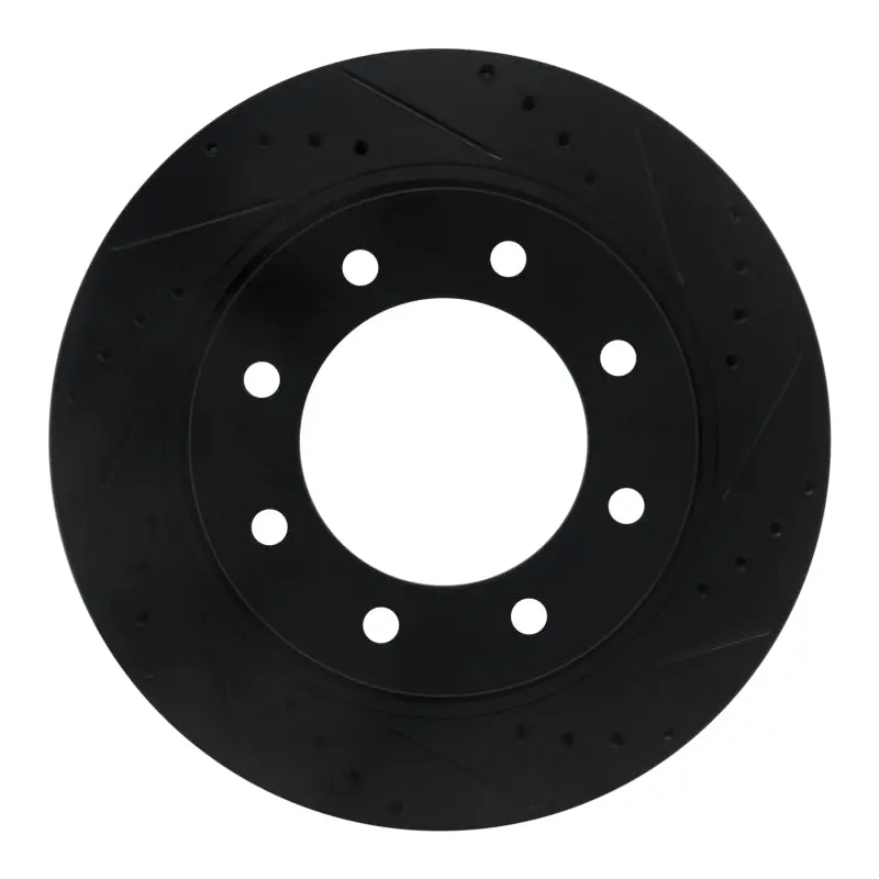 R1 12-21 Nissan Nv1500 Front Right Drilled & Slotted Black Brake Rotor 1