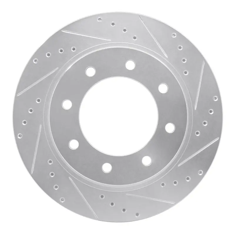 R1 12-21 Nissan Nv1500 Front Right Drilled & Slotted Silver Brake Rotor 1