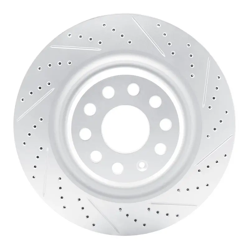R1 12-21 Tesla Model S Rear Right Drilled & Slotted Geo-Carbon Rotor 1