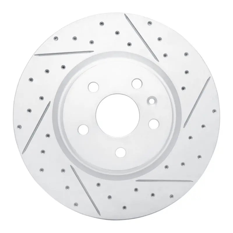 R1 12-21 Tesla Model X Front Right Drilled & Slotted Geo-Carbon Rotor 1
