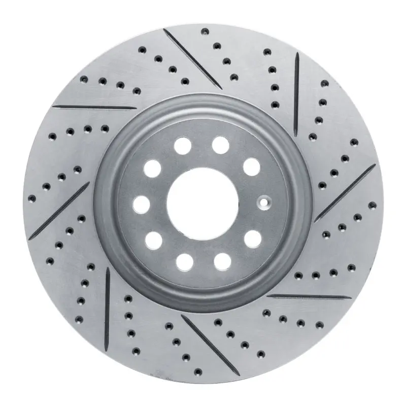 R1 12-25 Audi A3 Quattro Front Right Drilled & Slotted Geo-Carbon Rotor 1