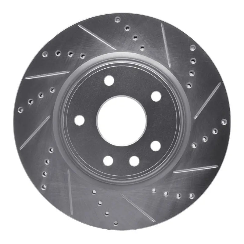 R1 12-25 Chrysler Pacifica Front Right Drilled & Slotted Silver Brake Rotor 1