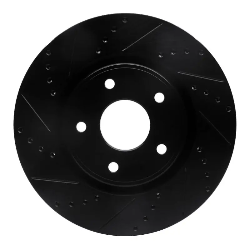 R1 12-25 Chrysler Town & Country Front Left Drilled & Slotted Black Brake Rotor 1