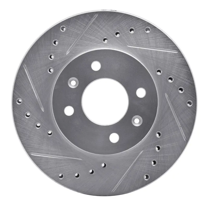 R1 12-25 Dodge Attitude (Mexico) Front Left Drilled & Slotted Silver Brake Rotor 1