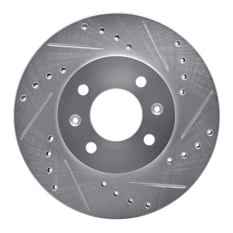 R1 12-25 Dodge Attitude (Mexico) Front Right Drilled & Slotted Silver Brake Rotor 1