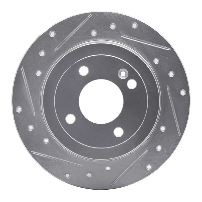 R1 12-25 Dodge Attitude (Mexico) Rear Left Drilled & Slotted Silver Brake Rotor 1
