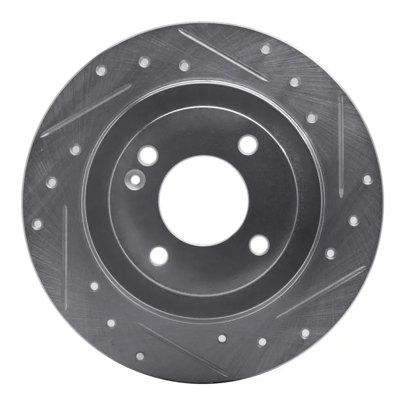R1 12-25 Dodge Attitude (Mexico) Rear Right Drilled & Slotted Silver Brake Rotor 1