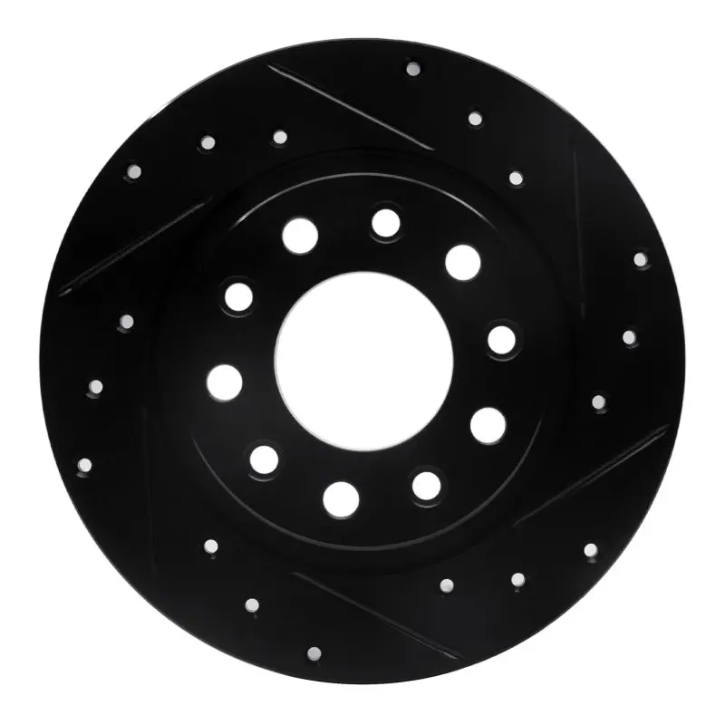 R1 13-16 Dodge Dart Rear Right Drilled & Slotted Black Brake Rotor 1