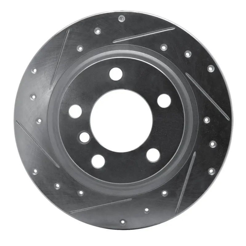 R1 13-16 Mini Cooper Countryman Rear Left Drilled & Slotted Silver Brake Rotor 1