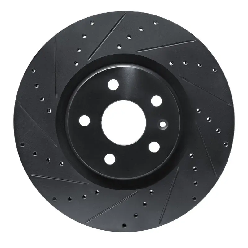 R1 13-19 Buick Regal Front Left Drilled & Slotted Black Brake Rotor 1