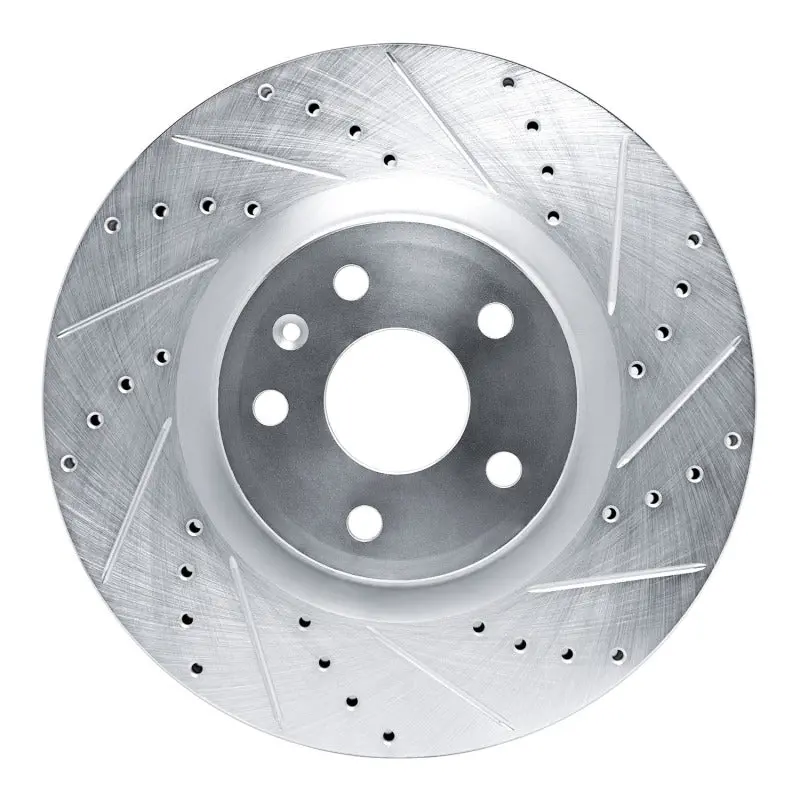 R1 13-19 Buick Regal Front Right Drilled & Slotted Silver Brake Rotor 1
