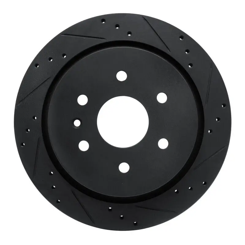 R1 13-19 Cadillac Xts Rear Right Drilled & Slotted Black Brake Rotor 1