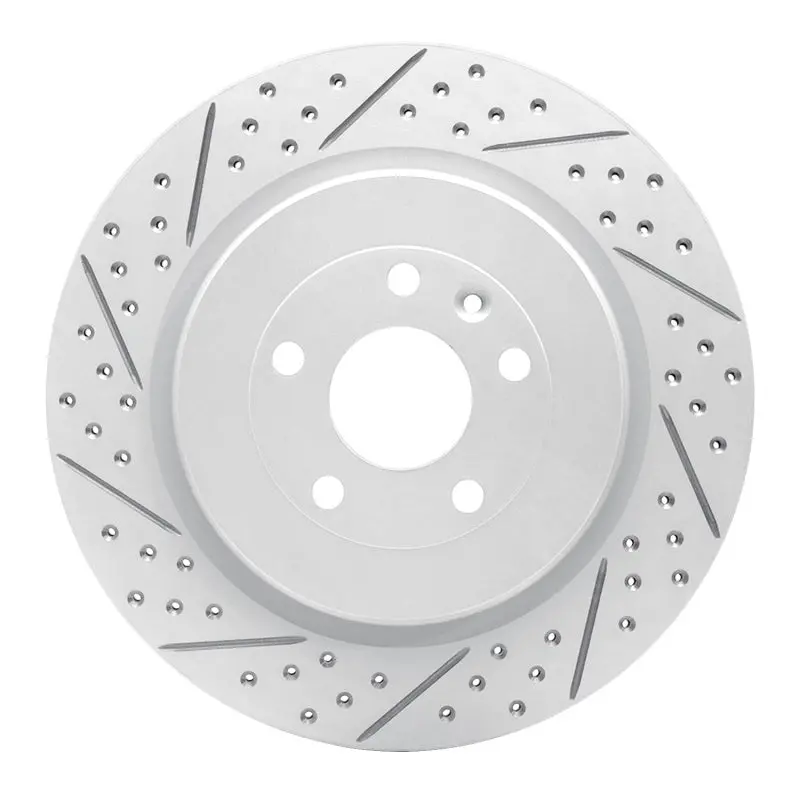 R1 13-19 Ford Explorer Rear Left Drilled & Slotted Geo-Carbon Rotor 1