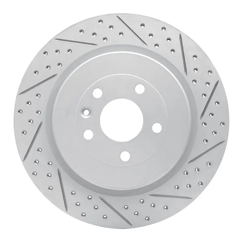 R1 13-19 Ford Explorer Rear Right Drilled & Slotted Geo-Carbon Rotor 1